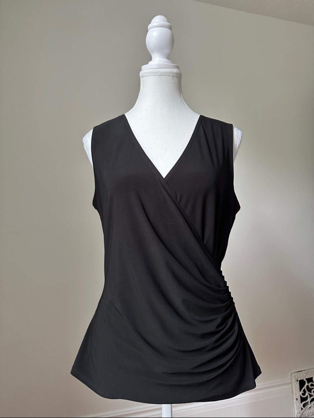FRANK‎ LYMAN Vintage Black Whimsygoth Preppy Grunge Vneck Tank Top Size 12